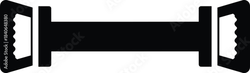 Black silhouette of a dumbbell on white background weight fitness