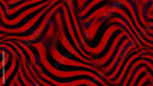 Abstract hypnotic red and black wavy stripes create a dynamic and mesmerizing visual background texture