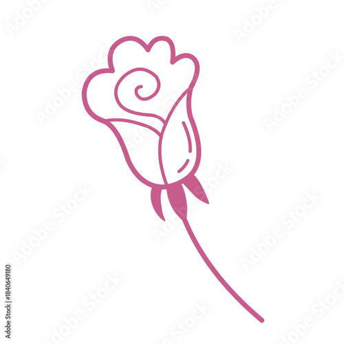 Valentines Day Rose Cute Hand Drawn Doodle Illustration