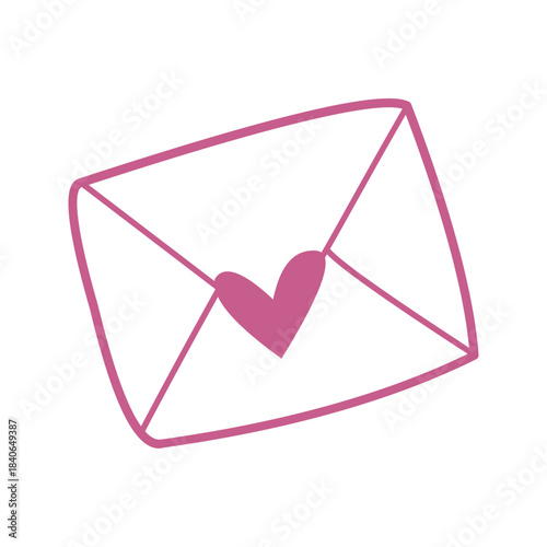 Valentines Day Love Letter Cute Hand Drawn Doodle Illustration