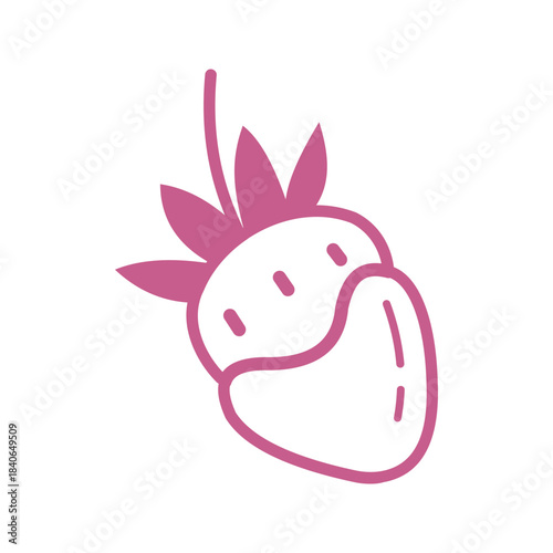 Valentines Day Strawberry Cute Hand Drawn Doodle Illustration