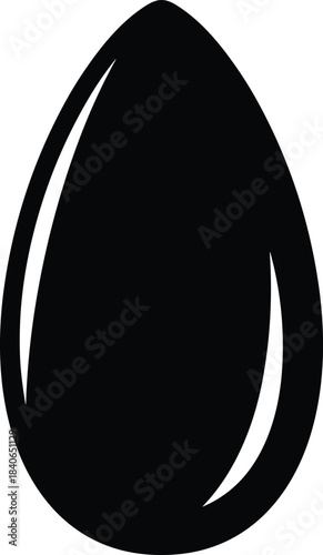 Black teardrop shape with white highlights on white background vector