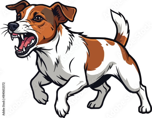 Jack Russell Terrier dog alert aggressive barking stance