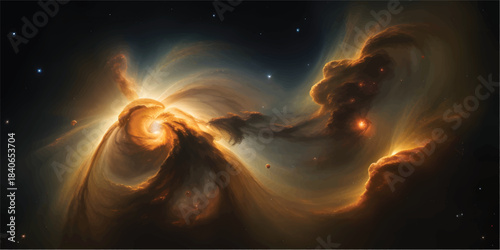 Bright northern lights dance across the dark night sky, illuminating the winter landscape with vibrant green and blue aurora borealis