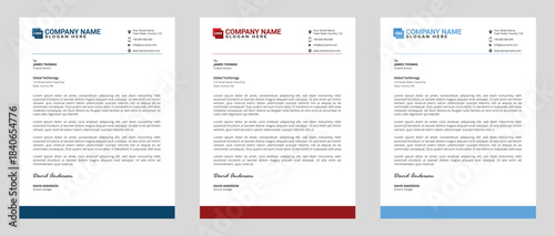 Simple creative modern letter head templates for your project design, Vector illustration, a4 sizes.