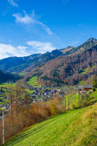 The village of Mellau, Bregenzer Wald Region, State of Vorarlberg, Austria