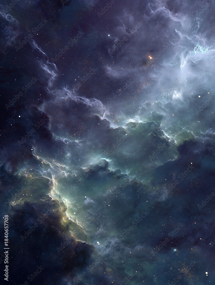 Fototapeta premium Dramatic Cosmic Nebula in Deep Space Starfield Background