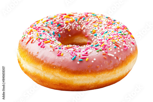 Delicious donut isolated on white or transparent PNG background. Perfect for bakery, confectionery, and food designs. Premium bread dessert graphic for marketing and creative design projects.