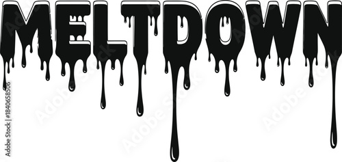 Meltdown Dripping Text Vector Art With Grunge Paint Effect