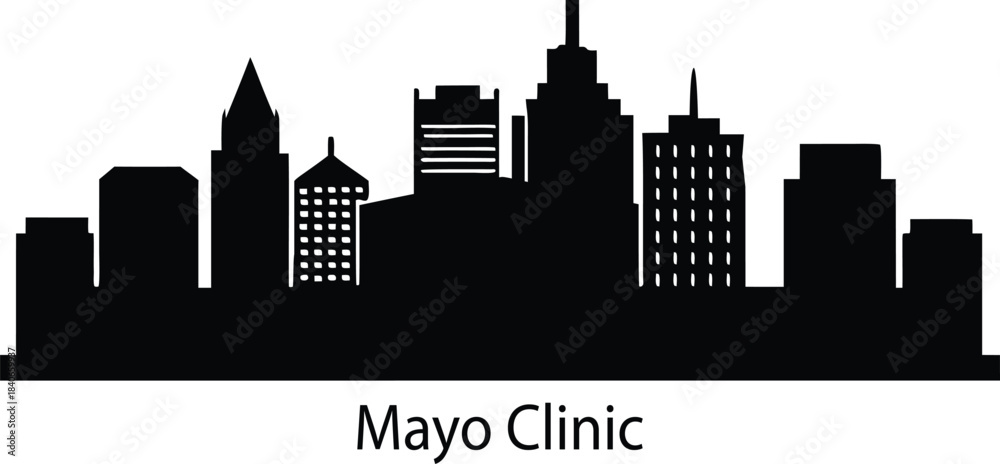 Fototapeta premium mayo clinic hospital silhouette vector illustration