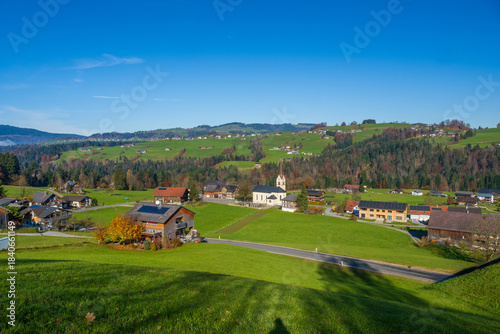 The village of Müselbach bei Alberschwende, Bregenzer Wald Region, State of Vorarlberg, Austria