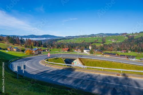The village of Müselbach bei Alberschwende, Bregenzer Wald Region, State of Vorarlberg, Austria
