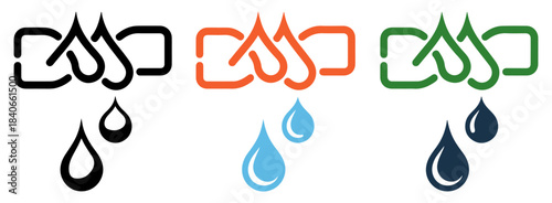 condensation drip cooling coil vector icons