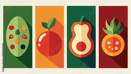 Set of colorful vegetable icons.eps