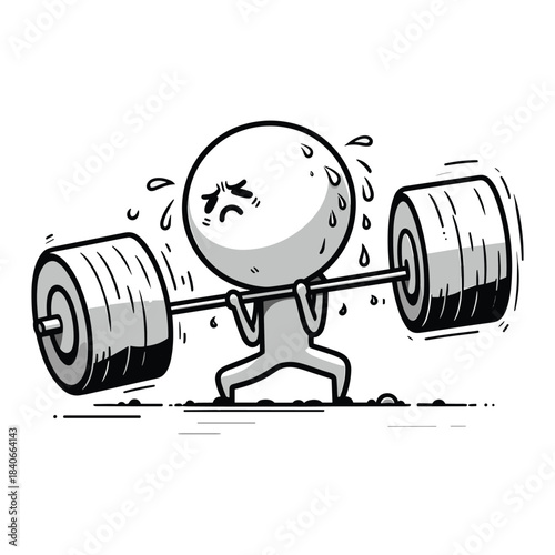 First Attempt – Very Heavy Stickman Figures Vector Design