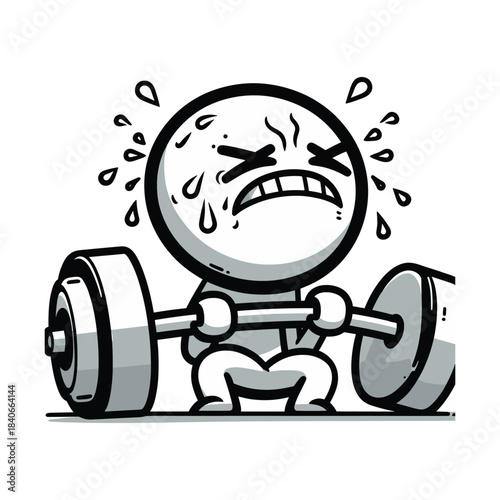 First Attempt – Very Heavy Stickman Figures Vector Design