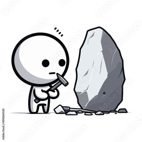 First Strike – Uncertain But Hopeful Stickman Figures Vector Design