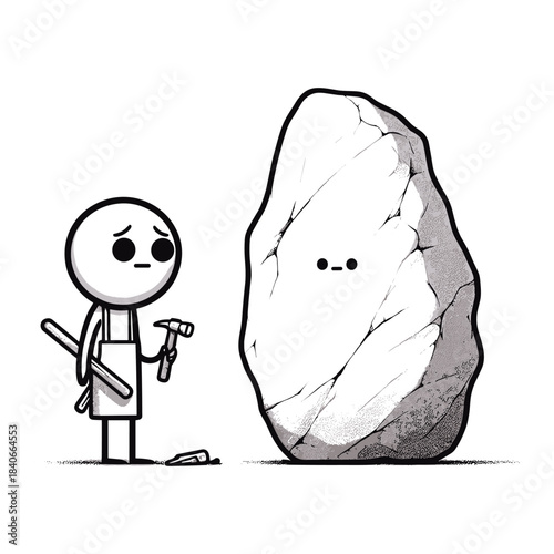 First Strike – Uncertain But Hopeful Stickman Figures Vector Design