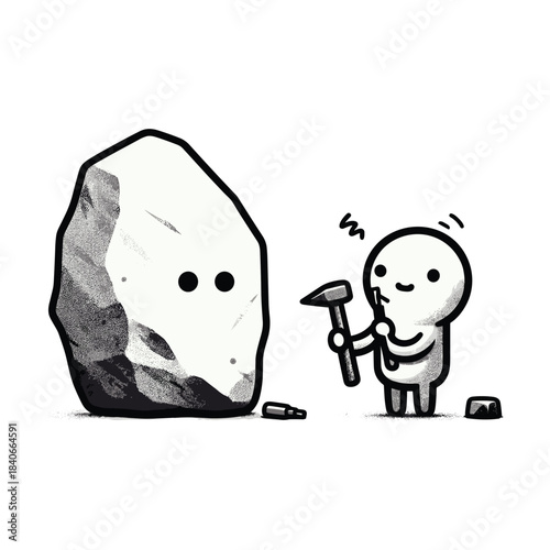 First Strike – Uncertain But Hopeful Stickman Figures Vector Design