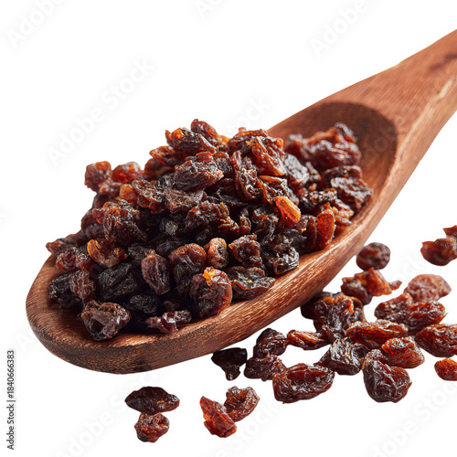 Png of wooden spoon full of chopped dates isolated on transparent background, a sweet and chewy dried fruit