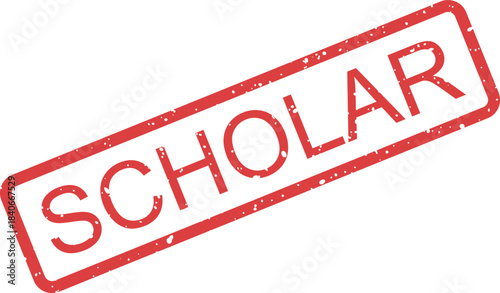 Red Rubber Stamp Declaring Scholarly Status and Academic Recognition