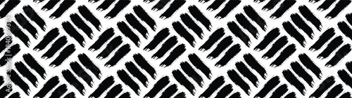 Brush pattern. Grunge weave seamless pattern with curved bold brush strokes.