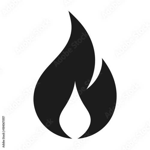 Fire flame  vector icon on white background