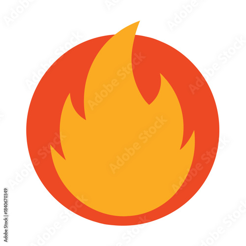 Fire flame icon vector isolated on white background minimalist design