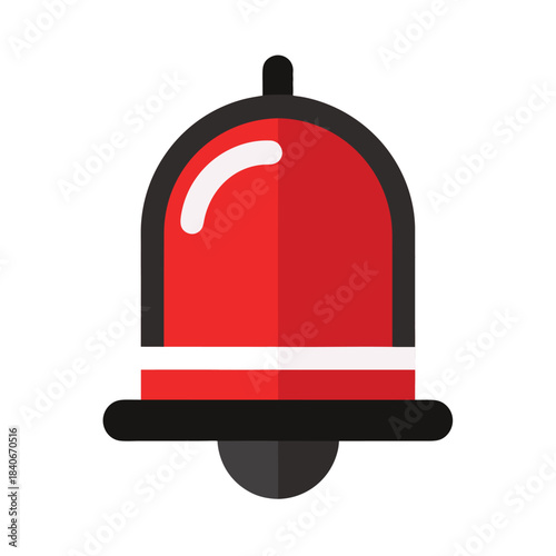 Fire alarm bell icon full color flat vector minimalist warning design