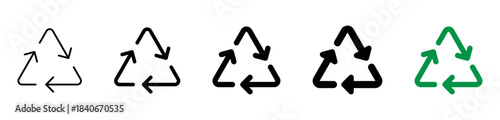 Set of recycle icons. Environment, renewal, and circular economy vector symbols