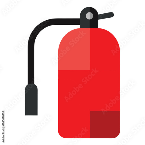 Fire extinguisher icon safety device full color flat vector minimalist design