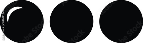 Three Phases of Lunar Cycle Moon Phases Illustration