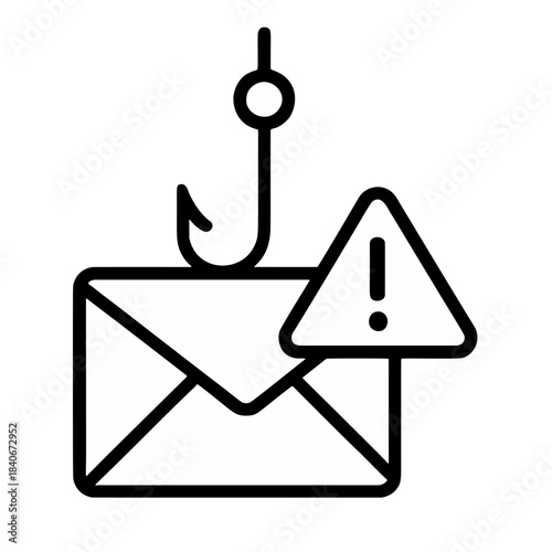 Outline icon for a phishing attack warning