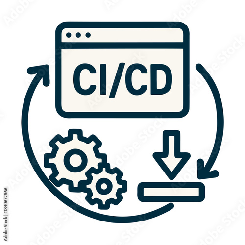 Icon for a CUeD (continuous integration/Deployment) pipeline