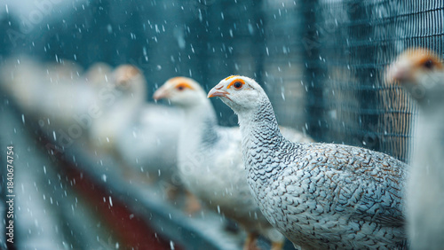 Guinea Fowl in the Rain