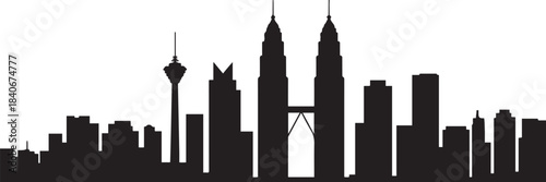 Kuala Lumpur Skyline Vector illustration. design Vector black silhouette