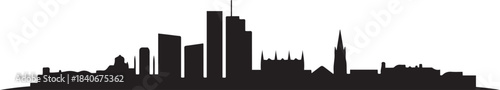 Reading UK Skyline Silhouette City Minimalist. design Vector black silhouette