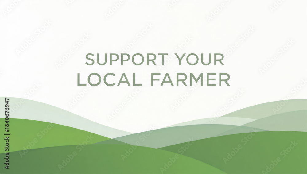 Naklejka premium Support Your Local Farmer Illustration