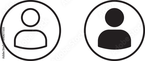 username icon set, with a white background.	