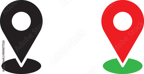 location icon set, with a white background.	
