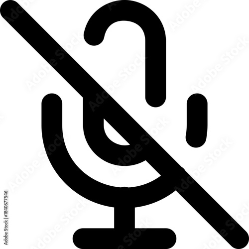 Microphone off icon - mute silent disabled outline
