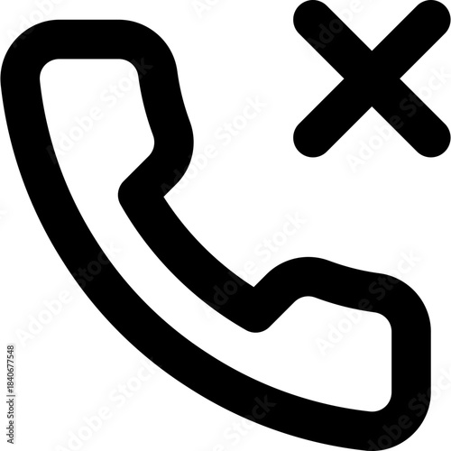 Phone missed icon - call declined unavailable outline