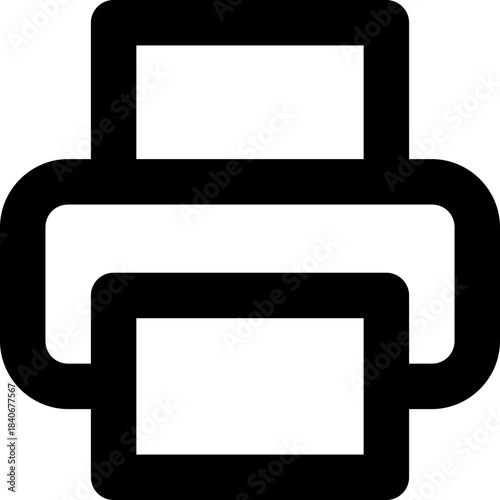 Printer icon - print document paper outline