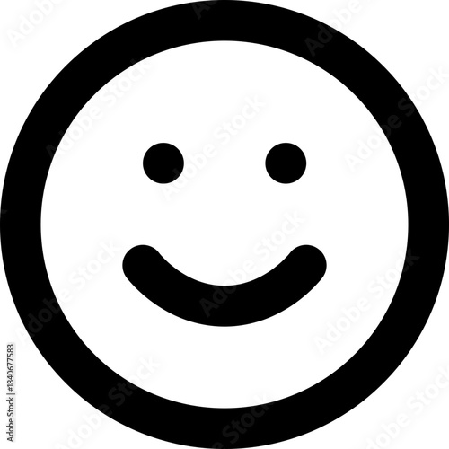 Smile icon - happy emoji face outline