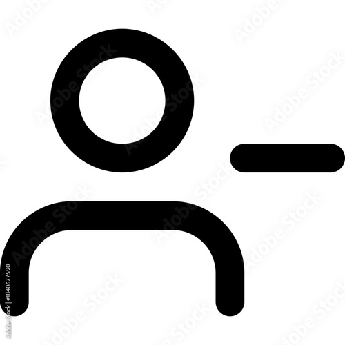 User minus icon - remove delete account outline