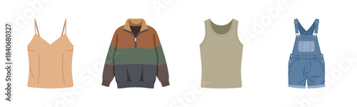 Variety of casual clothing options for different styles and seasons