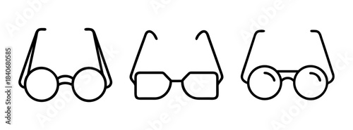 Three pairs of glasses with different shapes and styles