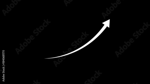 Growing business arrow on black. Profit arow .Business concept, growing chart. Concept of sales symbol icon with arrow moving up. Economic Arrow With Growing Trend,4k video