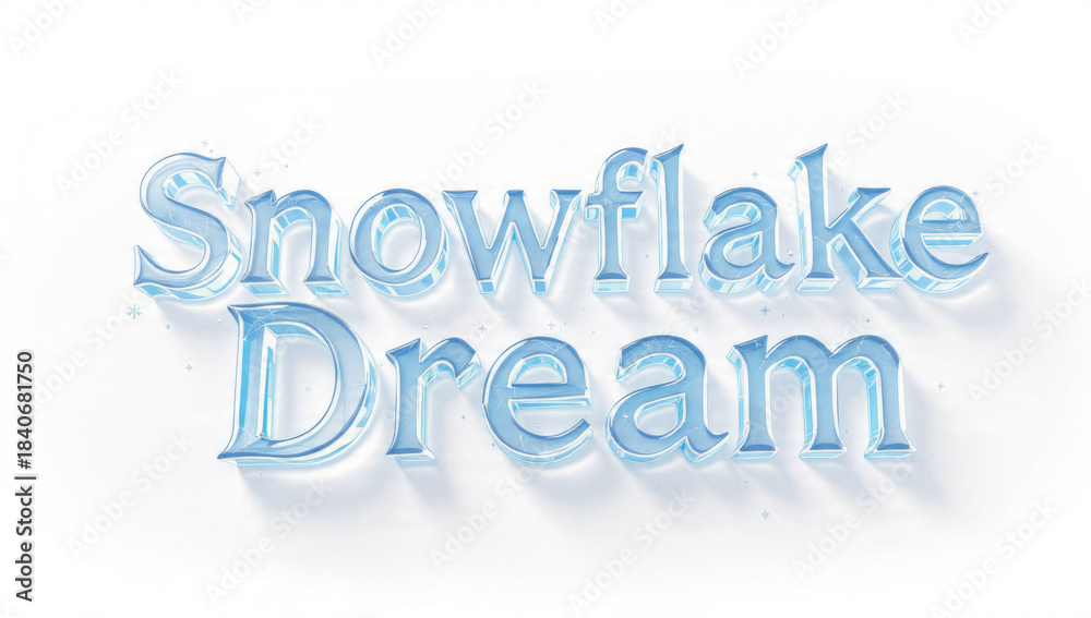 Fototapeta premium Snowflake Dream Text Effect