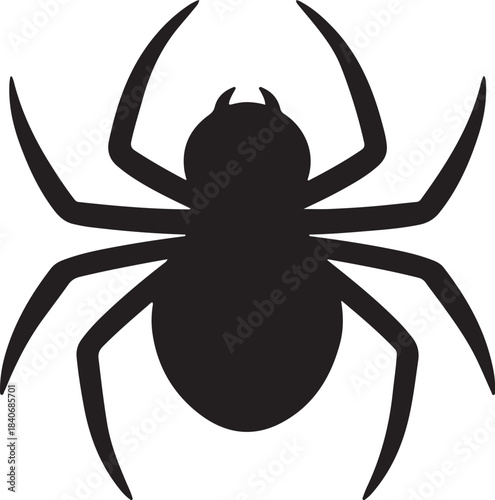 Black spider silhouette graphic design element